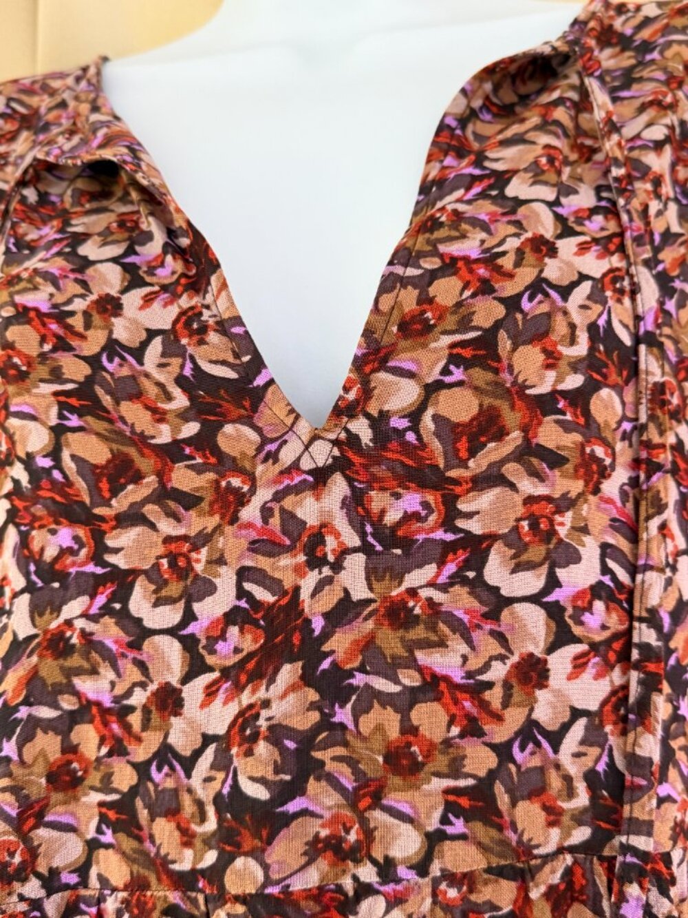 Natural Life Boho Floral Tiered Midi Dress L/XL Cottagecore Flowy Fall NWOT - Picture 4 of 8